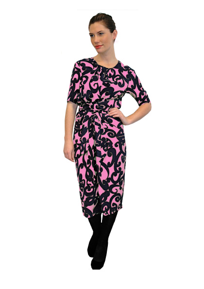 Female cabin crew dress option in twilight pink